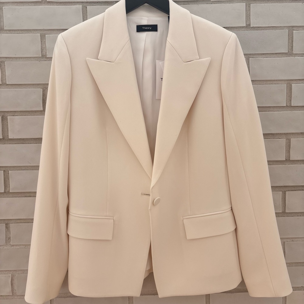 Theory Angled Blazer in Admiral Crepe